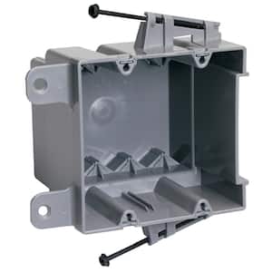Pass & Seymour Slater New Work 2 Gang 35 Cu. In. Plastic Screw Mount Steel Stud Box with Quick/Click