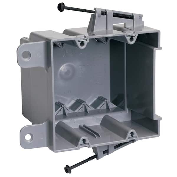 Legrand Pass & Seymour Slater New Work 2 Gang 35 Cu. In. Plastic Screw Mount Steel Stud Box with Quick/Click
