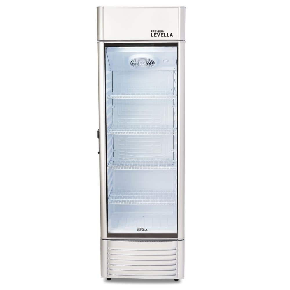 Premium Levella 12.5 Cu Ft Glass Door Beverage Refrigerator in Silver