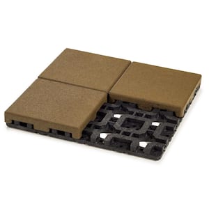 Pavers with Grid 16 in. x 16 in. x 1.75 in. Square Olive Rubber Kit Pavers (1-Piece/1.78 sq. ft. )