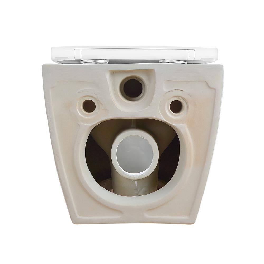 White Ceramic Elongated Wall Mounted Dual Flush Toilet