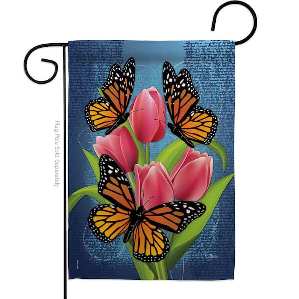 Breeze Decor 13 in. x 18.5 in. Monarch Butterflies Bugs and Frogs
