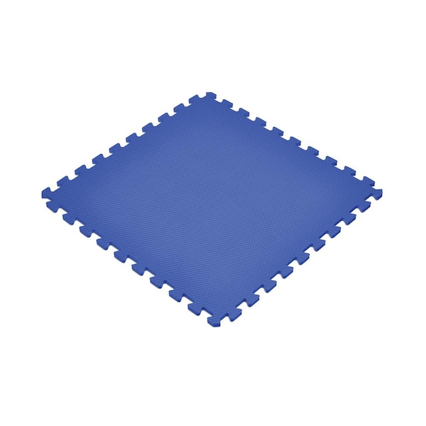 Blue 24 in. x 24 in. EVA Foam Non-Toxic Solid Color Interlocking Tiles (72 sq. ft. - 18 tiles)