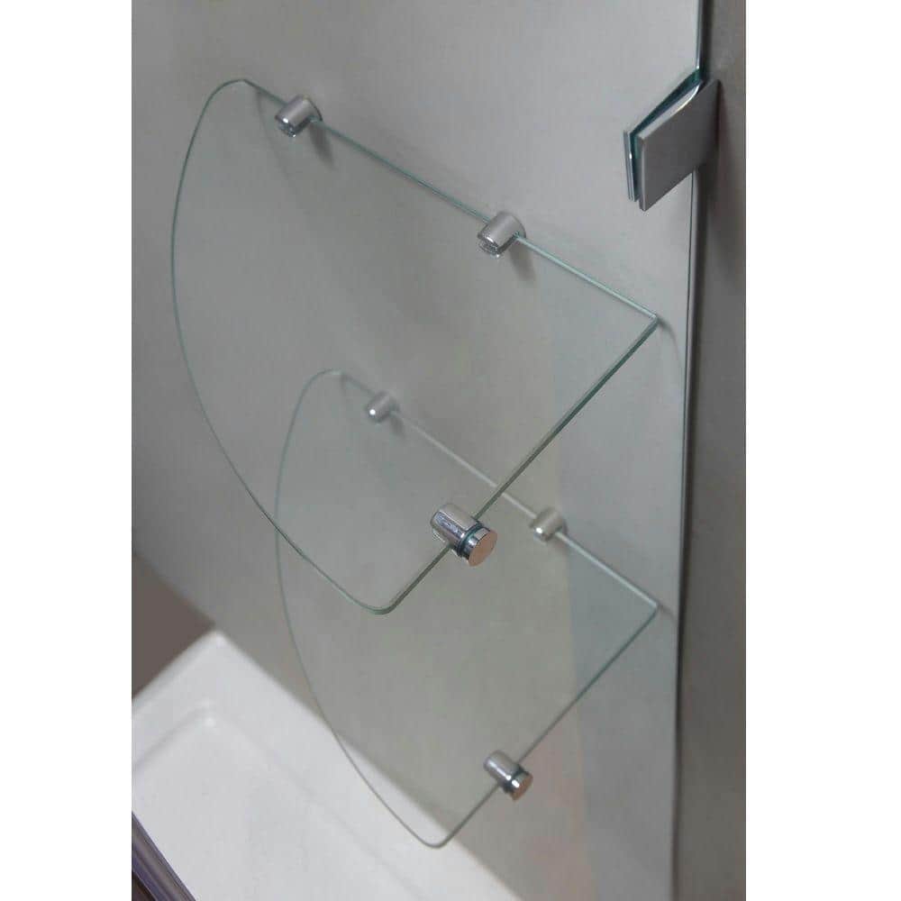 Avalux GS 48" x 72" Frameless Stainless Steel Hinged Shower Enclosure