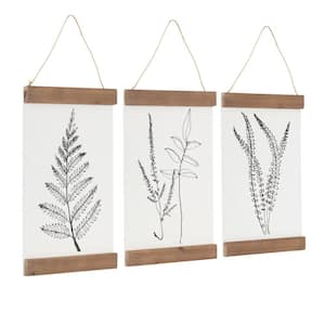 Lory  24 in. x 12 in. Rustic Brown Paper Wall Art