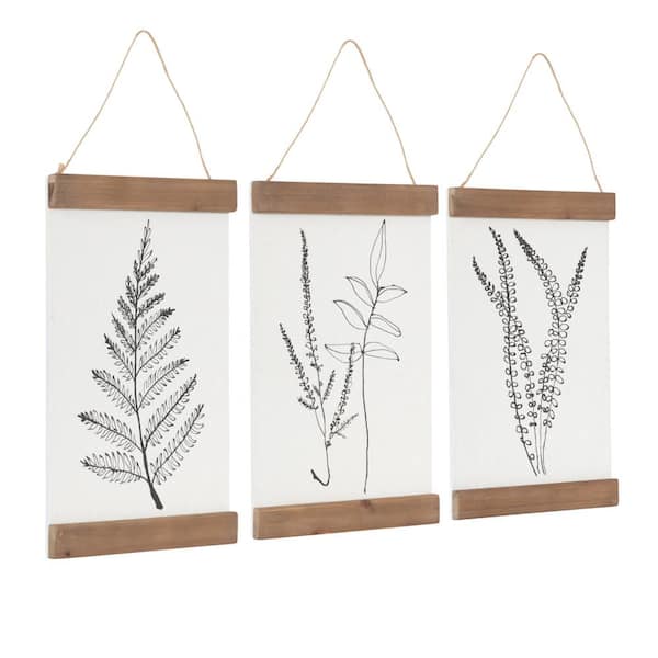 Kate and Laurel Lory  24 in. x 12 in. Rustic Brown Paper Wall Art