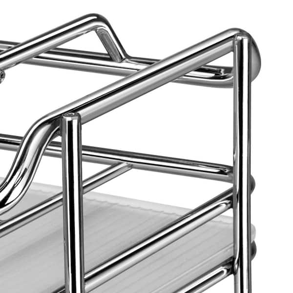 LYNK PROFESSIONAL Slide Out Tea Bag Holder Organizer Silver Chrome Double  Upper Kitchen Cabinet Pull Out Rack Up to 140 Tea Bags 440201DS - The Home  Depot