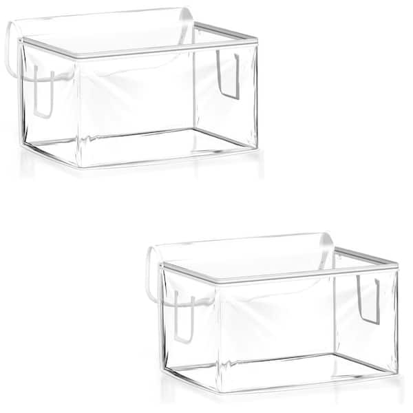 Sorbus Clear Foldable Storage Bags with Handles & Zipper for Clothes and Blankets, 90L, 2 Pack
