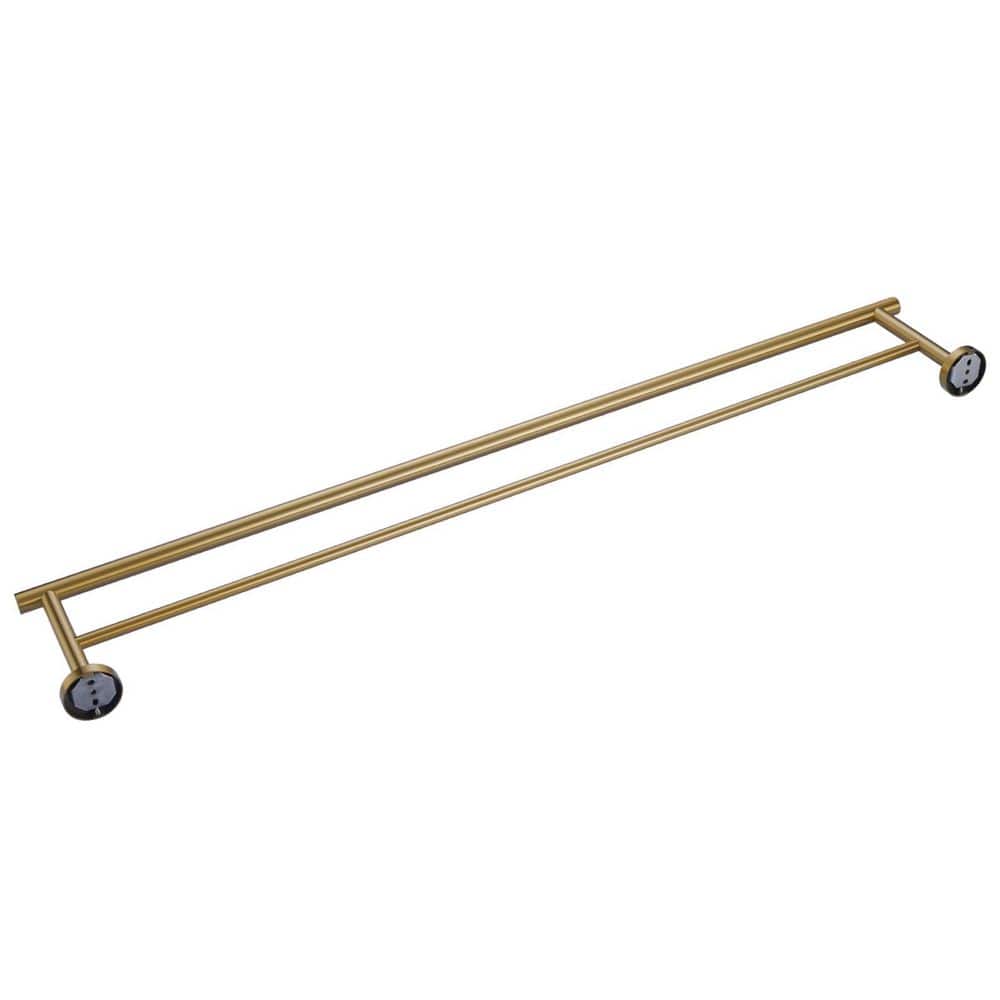 1-Pack 36 in. Wall Mounted Double Towel Bar Bath Hardware Accessory in Gold price history on PriceWatchPro