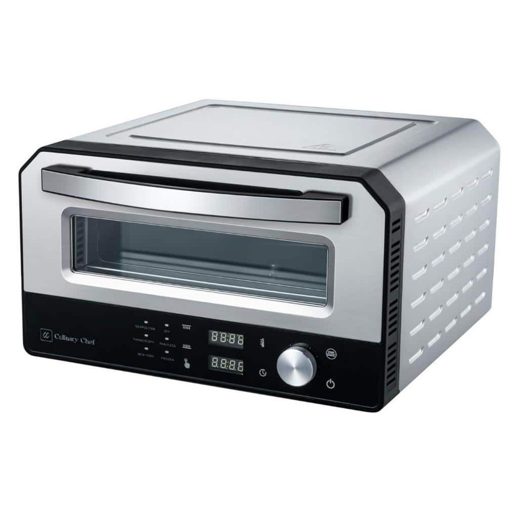  Indoor Pizza Oven Speciality Grill Rapid Cooking, 3 Heat Modes, Large Rack, Dual Temperature Control in Stainless Steel