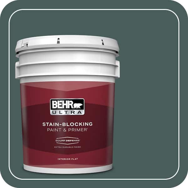 BEHR ULTRA 5 gal. #N430-7 Silken Pine Extra Durable Flat Interior Paint & Primer