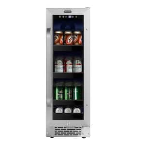 12 in. 60-Can Beverage Cooler Undercounter Stainless Steel Refrigerator