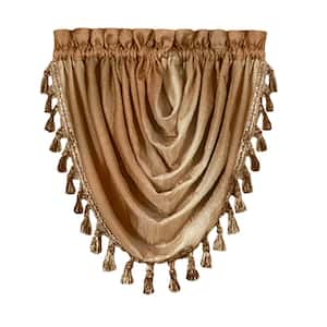 Ombre 42 in. L Polyester Window Curtain Waterfall Valance in Sandstone