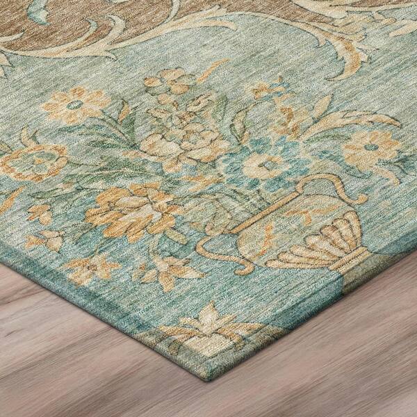 Chantille Machine Washable Indoor/Outdoor Abstract ACN3080 Aqua 3 ft. x 4 ft. Area Rug