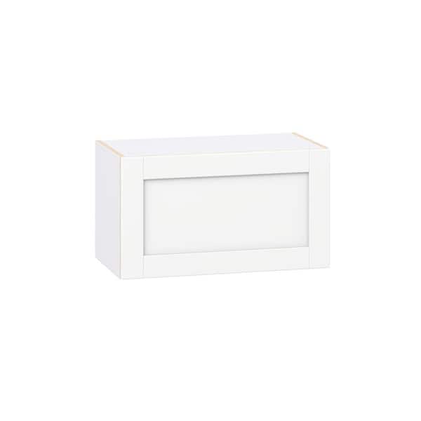 Milton 27 in. W x 14 in. D x 15 in. H Assembled Shaker Wall Bridge Kitchen Cabinet in Bright White with Lift Up Door
