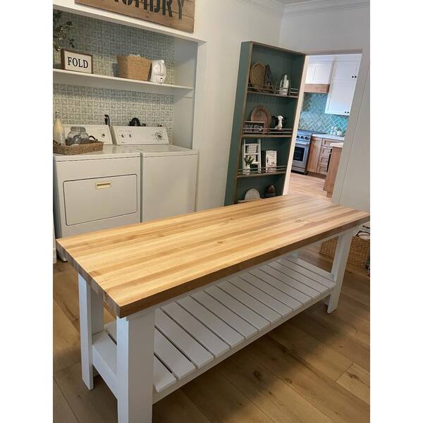 Swaner Hardwood 4 ft. L x 30 in. D x 1.5 in. T Finished Maple Solid Wood Butcher Block Countertop With Square Edge