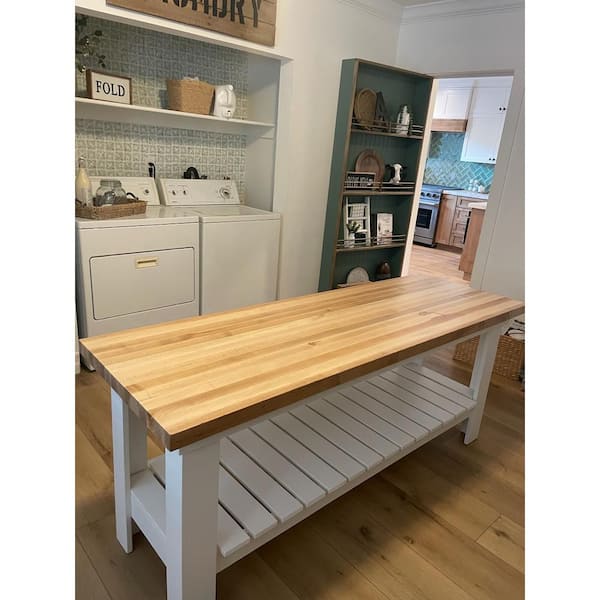 Swaner Hardwood 4 ft. L x 30 in. D x 1.5 in. T Finished Maple Solid Wood Butcher Block Countertop With Square Edge