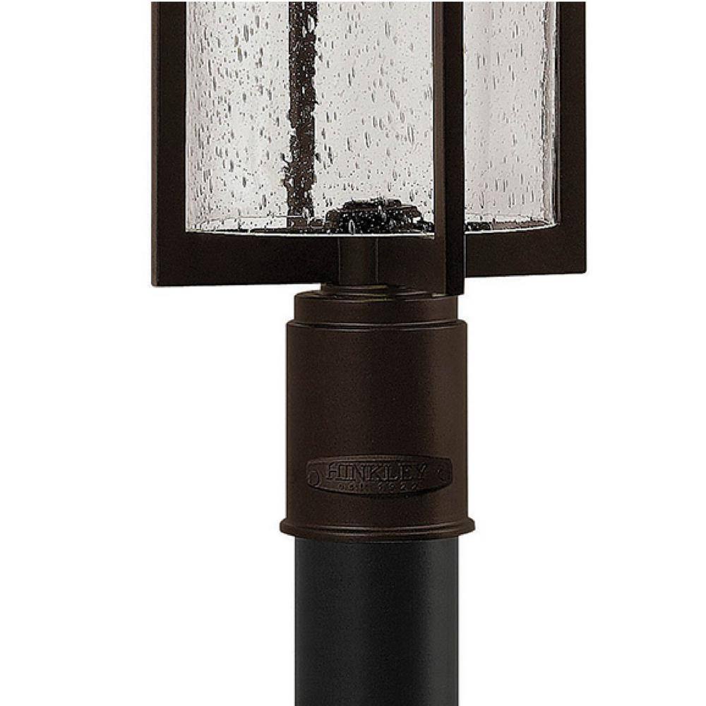 Buckeye Bronze Aluminum Outdoor Post Light with Clear Seedy Glass