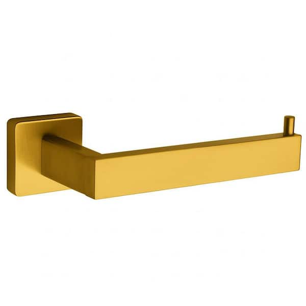 Square Collection Wall Mounted Euro Toilet Paper Holder in Matte Gold