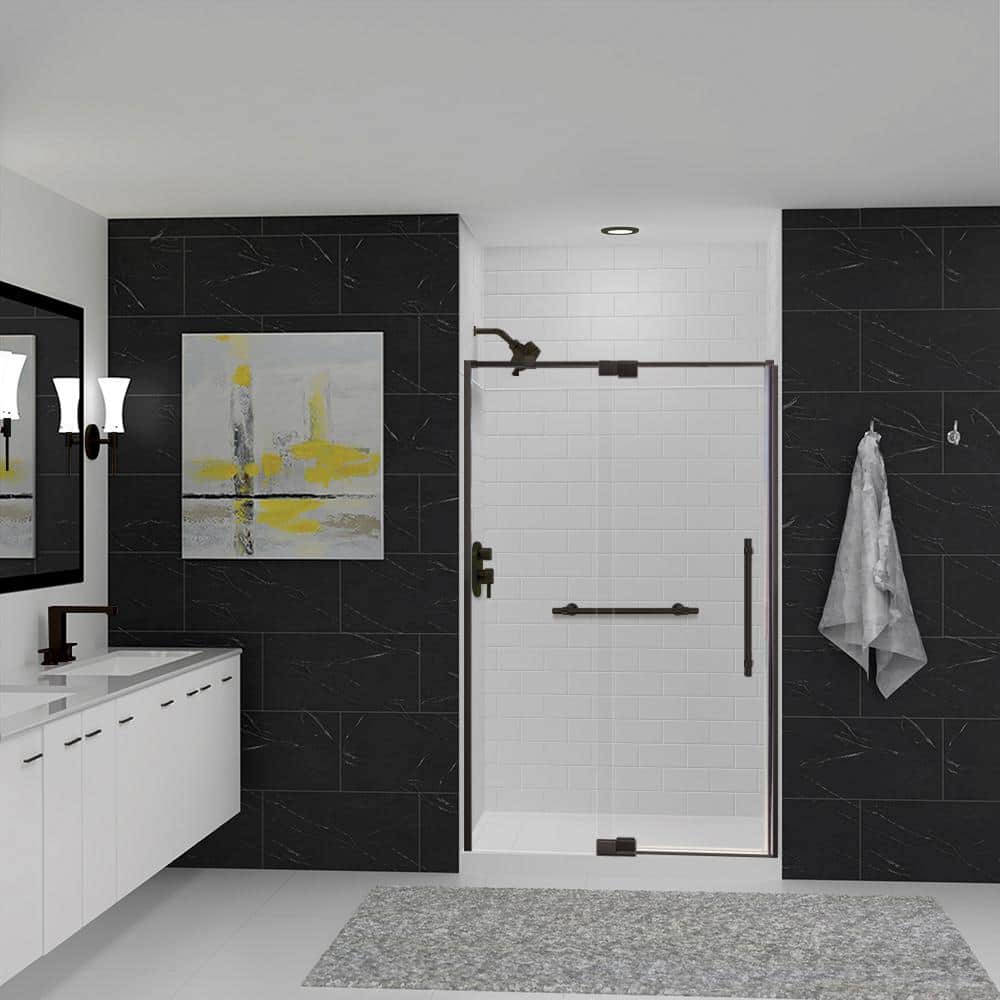 SaraMar White Subway Tile 48" x 96" Shower Wall Kit