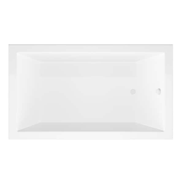 Sapphire 60 in. x 30 in. Rectangular Soaking Bathtub with Reversible Drain and Marine Grade Acrylic in Glossy White