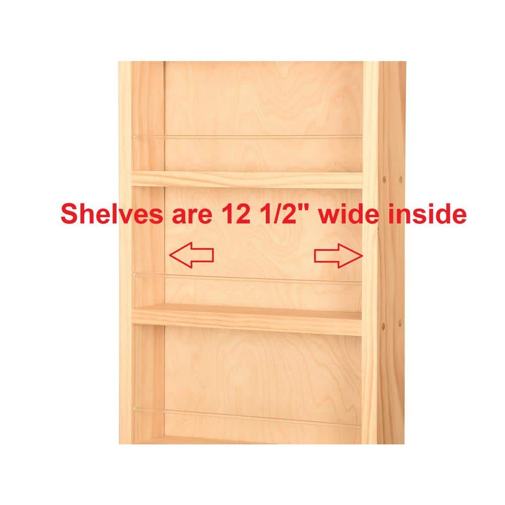 Unfinished Solid Pine Wall-Mounted Spice Rack 55" x 14"