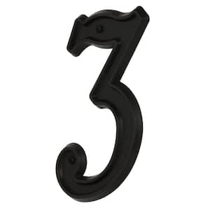 5-1/2 in. Black Plastic House Number 3