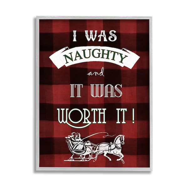 Stupell Industries Funny Plaid Christmas by Carol Robinson 1 Piece Framed Graphic Print Typography Poster Art Print 14 in. x 11 in.