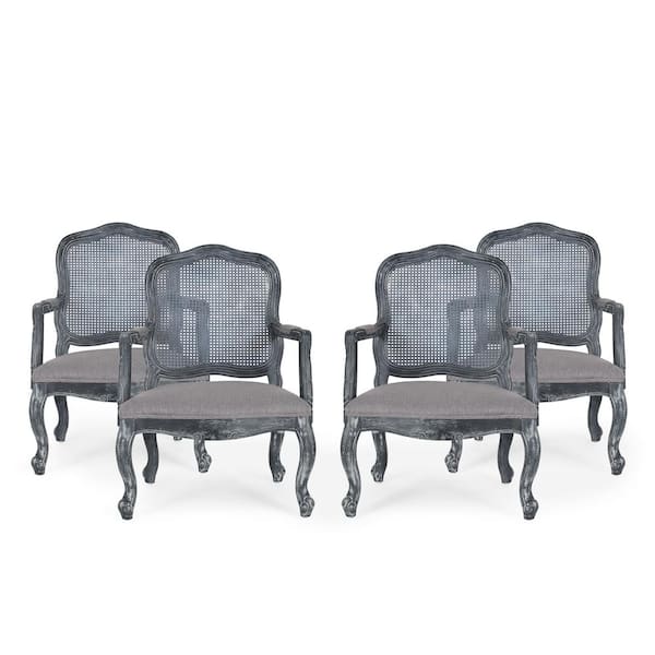 Noble House Corral Gray Upholstered Dining Armchair (Set of 4)