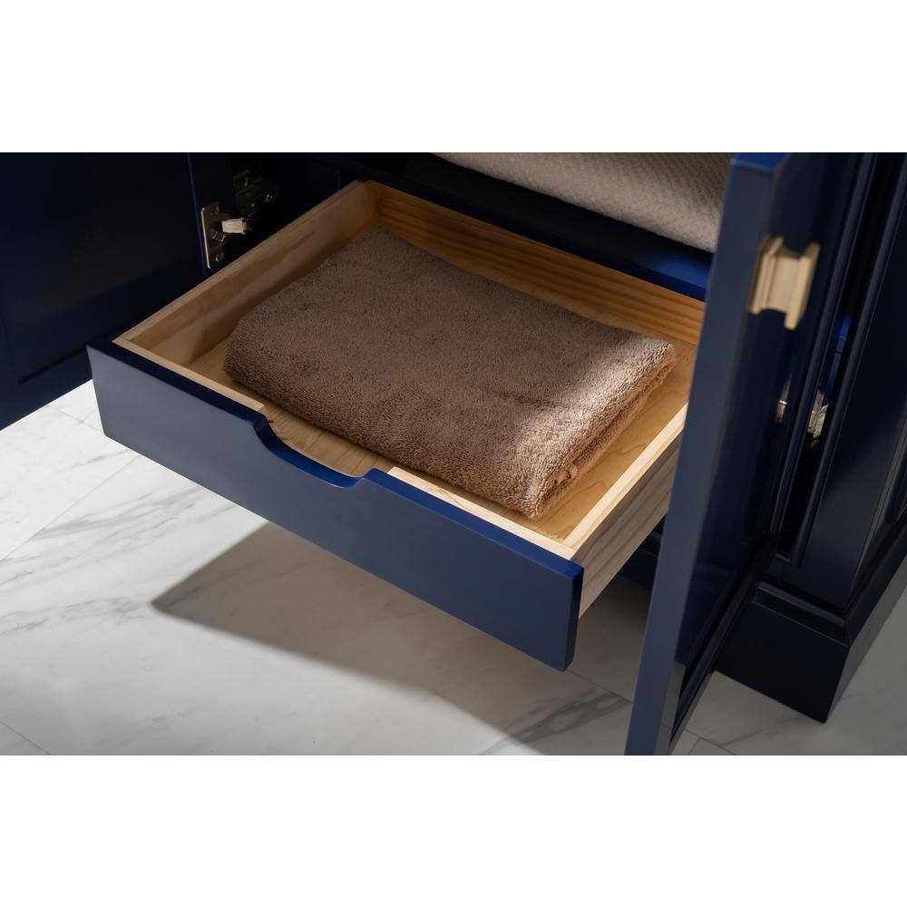 Milano 30" Blue Birch Vanity with White Quartz Top