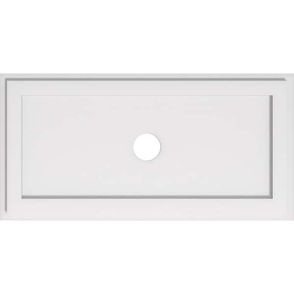32 in. W x 16 in. H x 3 in. ID x 1 in. P Rectangle Architectural Grade PVC Contemporary Ceiling Medallion