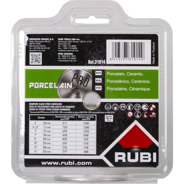 Rubi Diamond Blade Rubi 25910 CSV 4 1/2 Inch PRO DRY CUT CONTINUOUS RIM ...