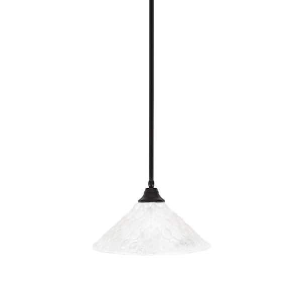 Unbranded Sparta 100-Watt 1-Light Espresso Stem Pendant Light with Italian Bubble Glass and Light Bulb Not Included