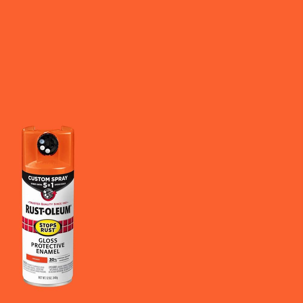 -Oleum Stops  12 oz. Custom Spray 5-in-1 Gloss Orange Spray .