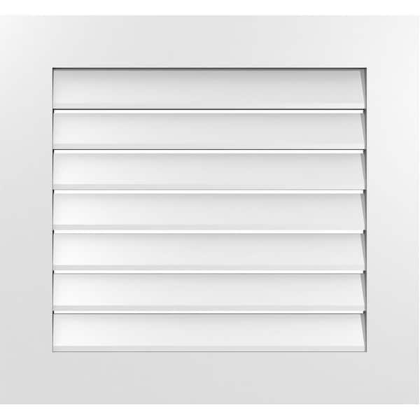 Ekena Millwork 28 in. x 26 in. Vertical Surface Mount PVC Gable Vent ...