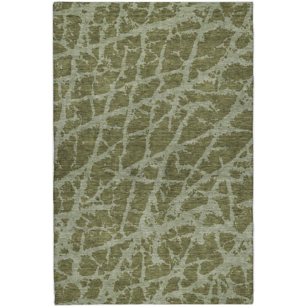 Dream Shag Premium Machine Washable Abstract ADS501 Olive 5 ft. x 7 ft. 6 in. Area Rug price history on PriceWatchPro