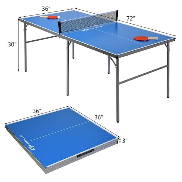 Costway Foldable Indoor / Outdoor Tournament-Grade Table Tennis Table with  Wheels