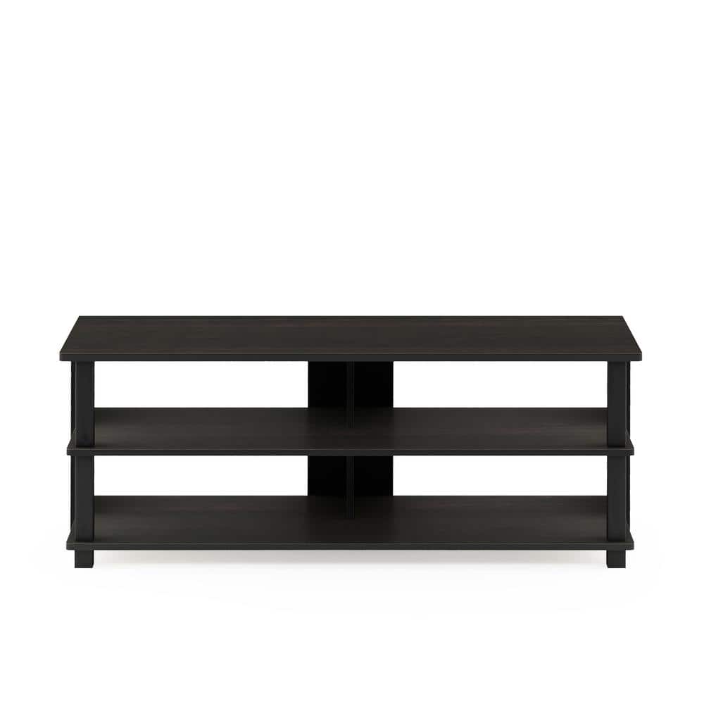 Espresso Black Modern 3-Tier Particle Board TV Stand for Up to 48" TV