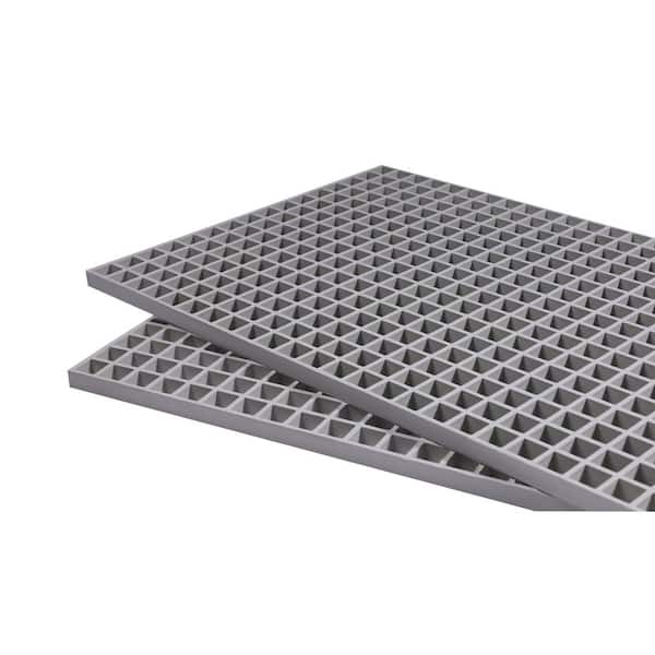 Wellco 2 ft. x 4 ft. PrimeSeries Fiberglass Grating Drain Grates for Trench Cover, Car Washes, Pool Deck, Gray