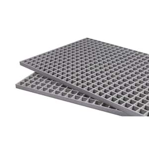 Wellco 1.68 ft. x 3.35 ft. x 2 in. Fiberglass Molded Grating, 2 in. x 2 in. x 2 in., Gray, Resin Paver