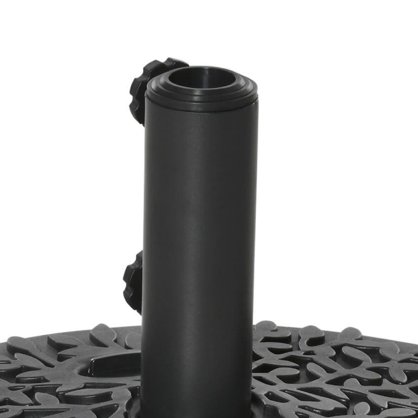 Black Metal Half Round Patio Umbrella Base Stand Holder