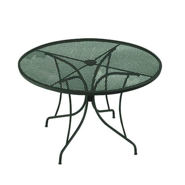 Unbranded Wrought Iron Green Round Patio Dining Table-DISCONTINUED