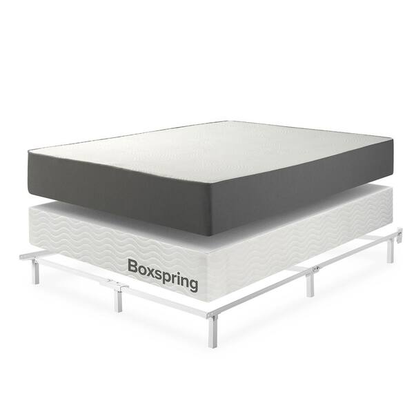 Zinus Compack King White Metal Bed Frame Sw 07k Zinus Compack King White Metal Bed, Metal King Bed Frame For Box Spring And Mattress