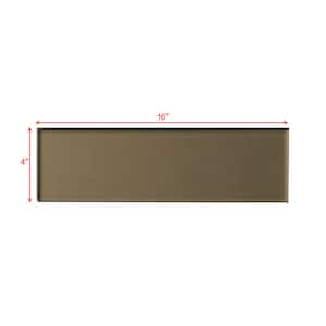 Transitional Design Style Matte Bronze Subway 4 in. x 16 in. Frosted Glass Backsplash Wall Tile (0.444 sq. ft./Piece)