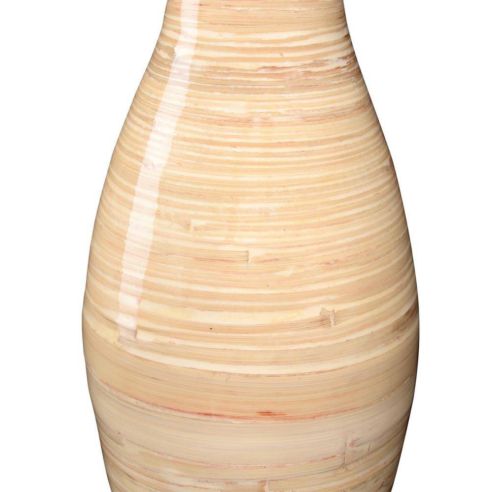 Natural Bamboo Handcrafted 20-Inch Tall Decorative Floor Vase