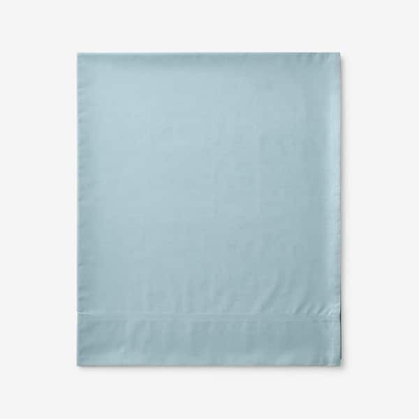 The Company Store Legends Hotel Supima Deep Pocket Slate Blue Cotton Percale Queen Flat Sheet