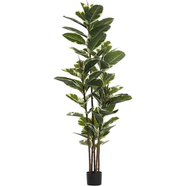 Floworld 5 ft. Artificial Ficus Tree in Pot, for Indoor and Outdoor Home Decor-Living Room, Office