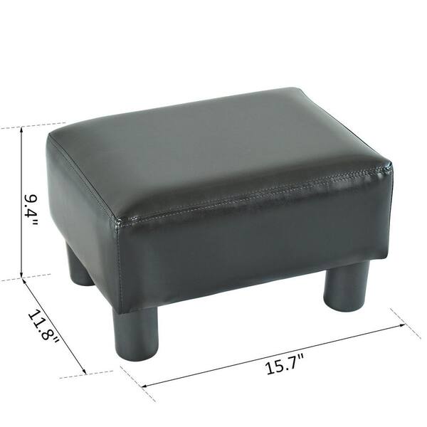 Small Footstool PU Leather Ottoman Footrest Modern Home Living Room Bedroom 