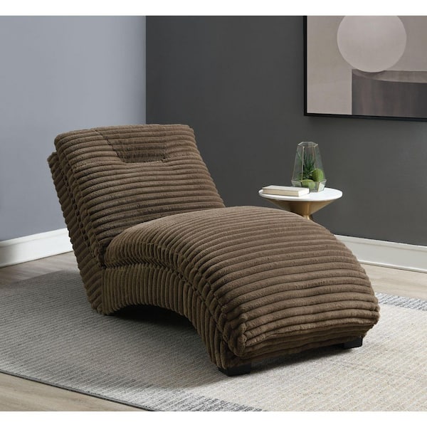 Victoria Cocoa Polyester with Foam and Spring Seating Armless Chaise Lounge in Black