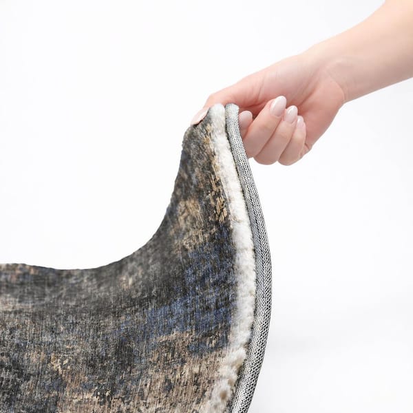 Dream Shag Premium Machine Washable Abstract ADS815 Charcoal 10 ft. x 14 ft. Area Rug